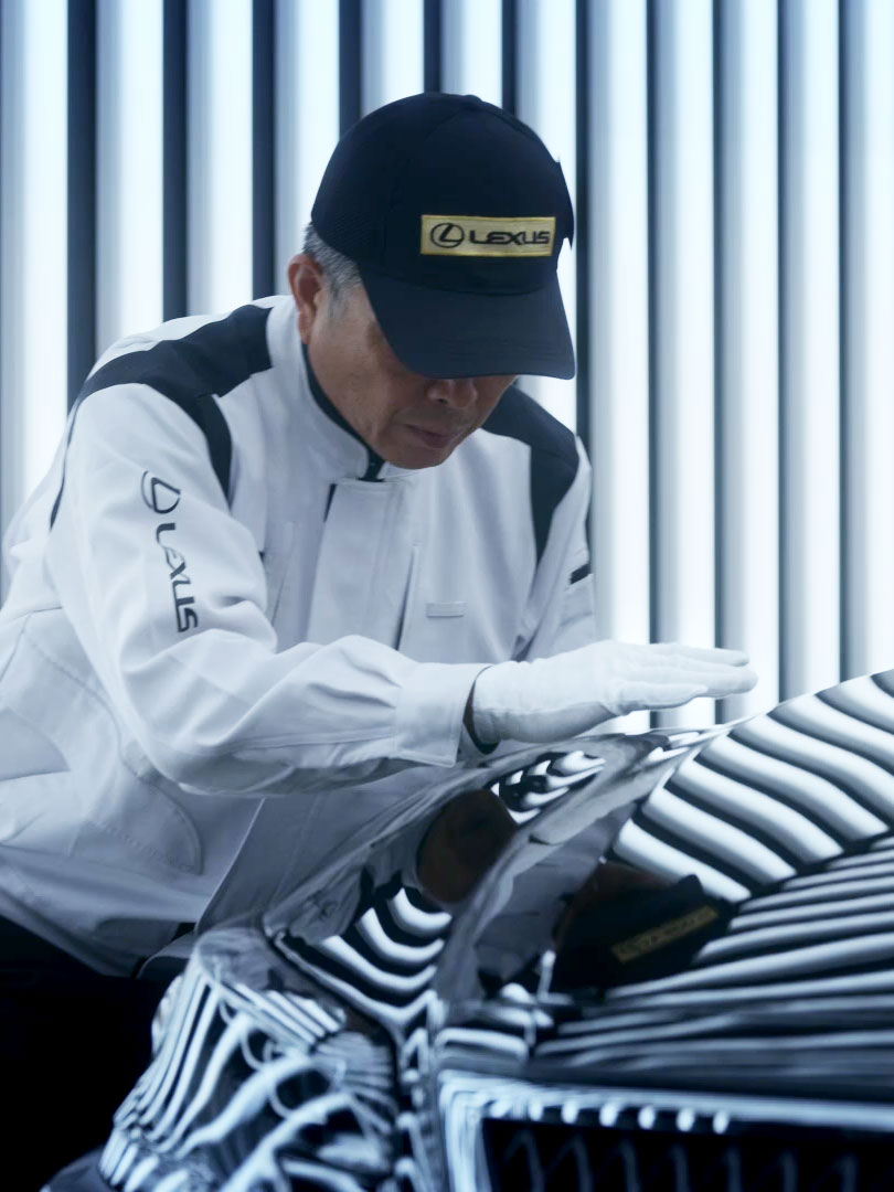 The practice of ‘guerilla testing’ or hiding marks to test the skills of the team is just one of the ways that the craftsmen at Lexus constantly test and train their skills.