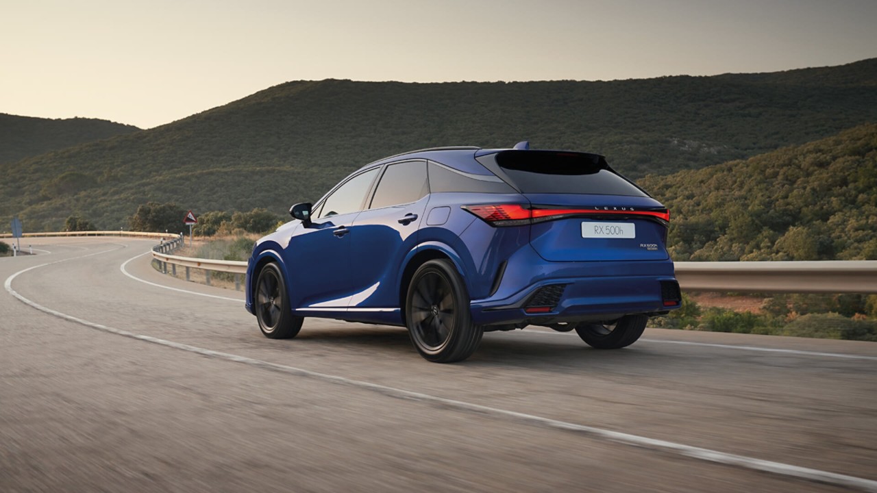 Lexus RX 500h driving on a road