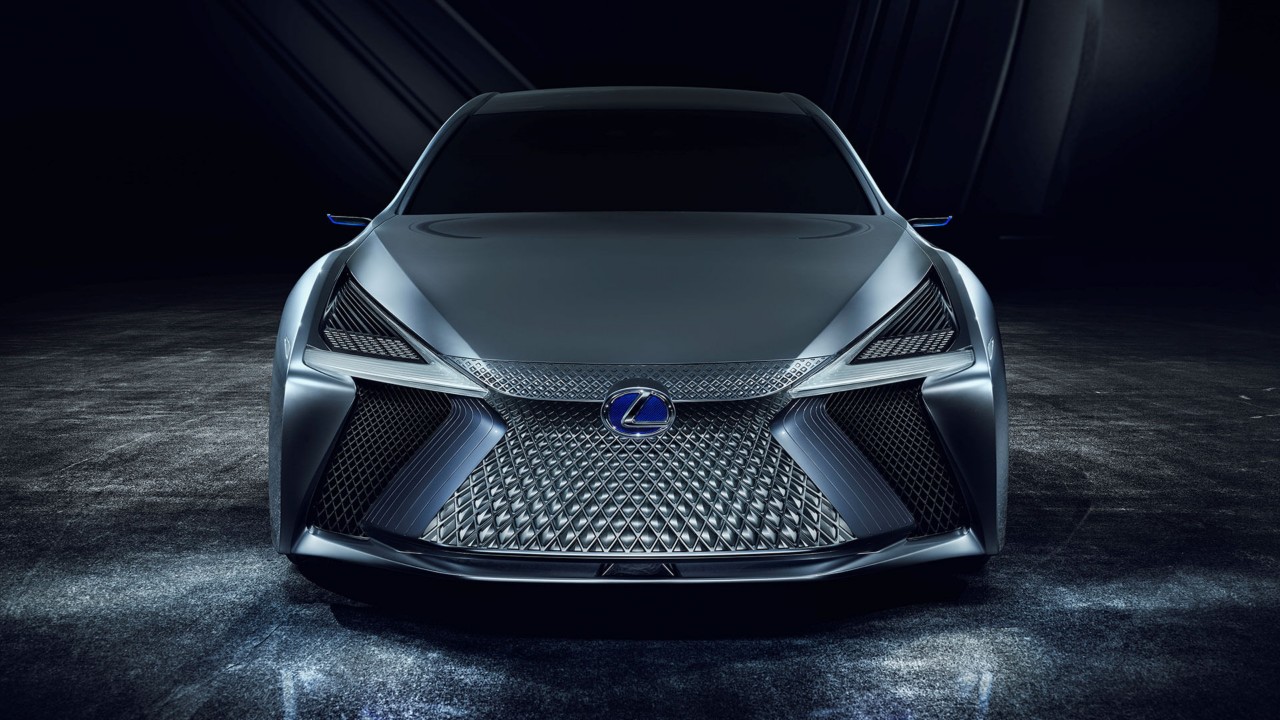 Front view of a Lexus Premieres LS+ concept car