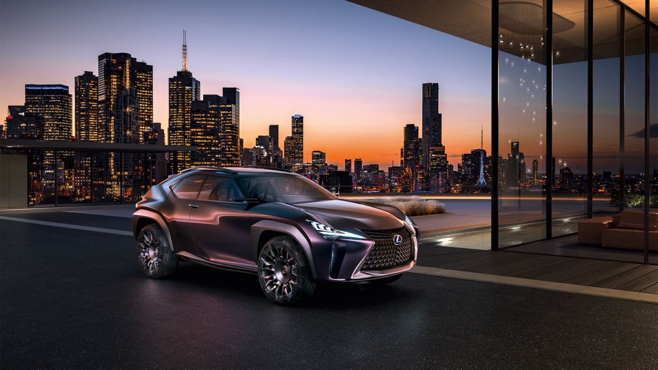 Lexus UX Compact Crossover concept car in a city location 