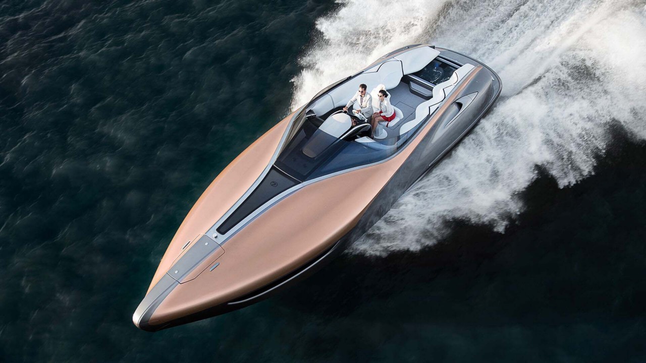A man and a woman on the Lexus Sports Yacht 