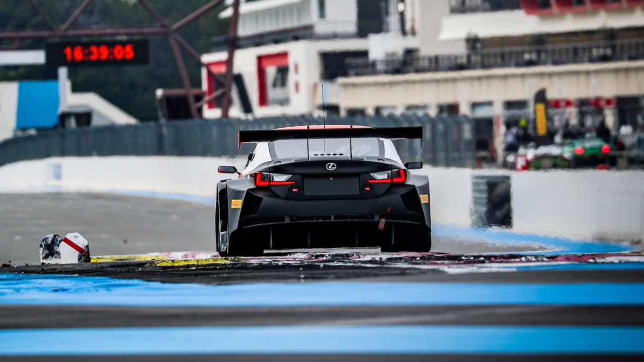 Lexus RC F motorsport on a race track 