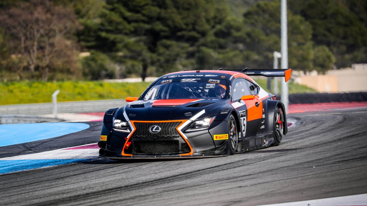 Lexus RC F motorsport on a race track 