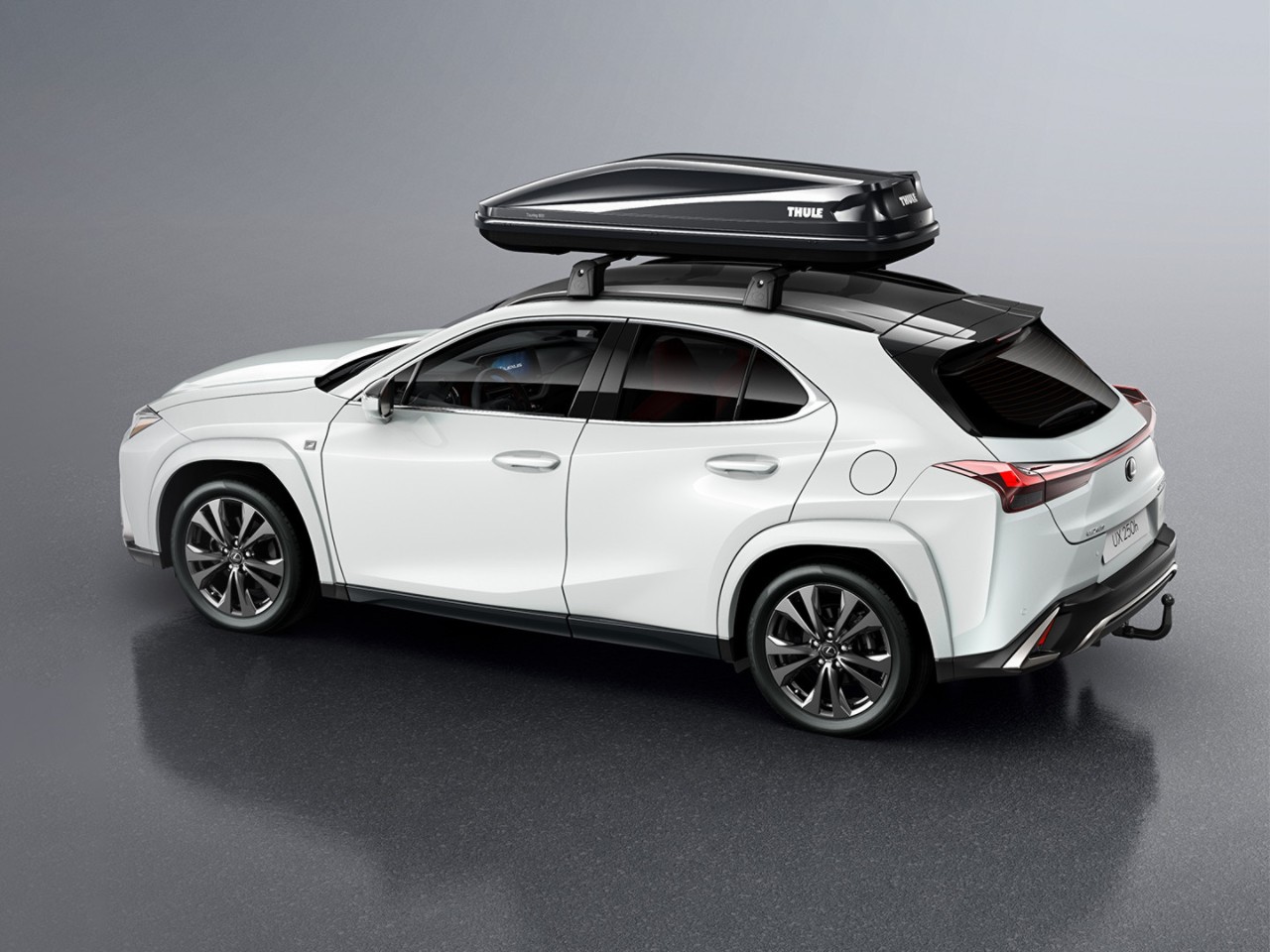 A graphic of a Lexus with a roof box