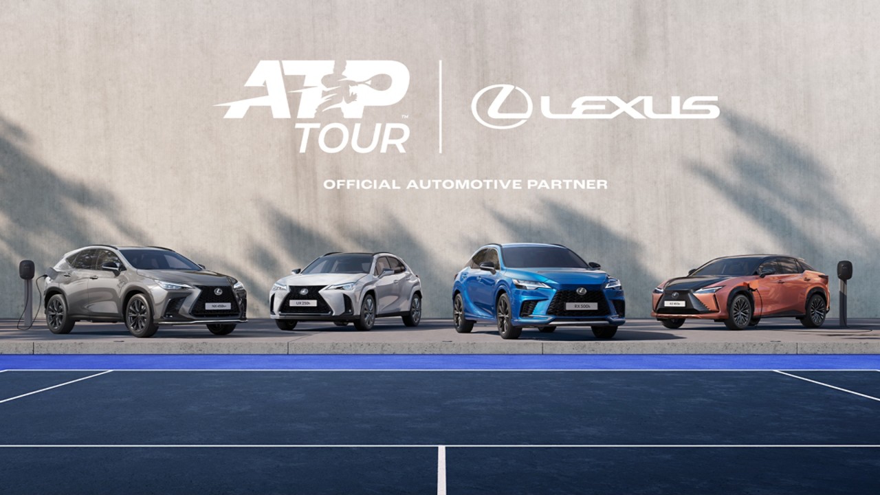 The Lexus range in front of the ATP and Lexus logos.
