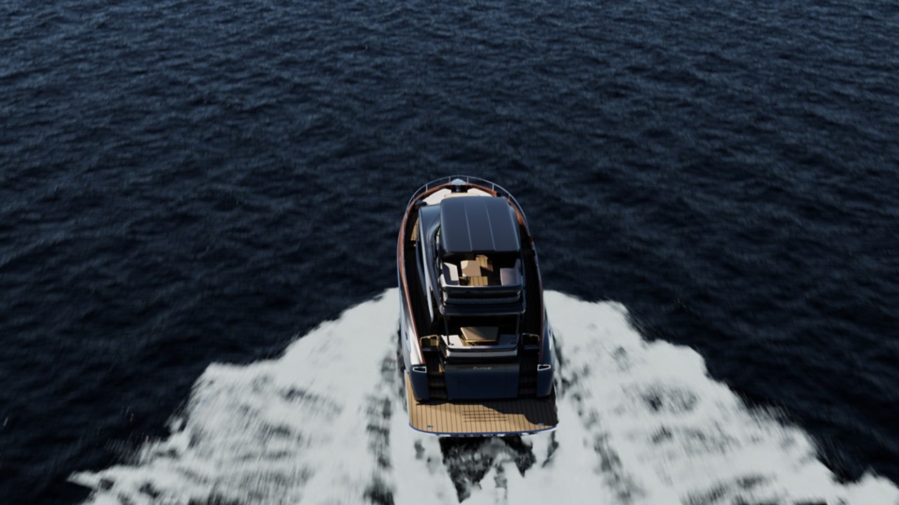 The Lexus yacht speeding across water