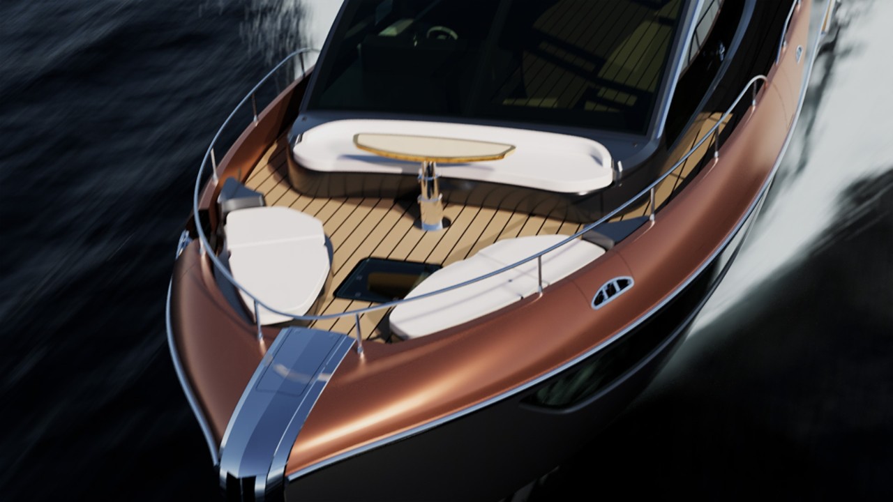 The top deck of the Lexus yacht